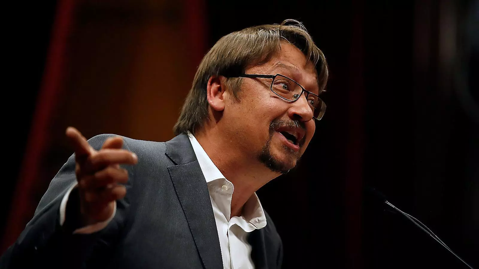 El coordinador general de CatComú, Xavier Domènech, al Parlament.