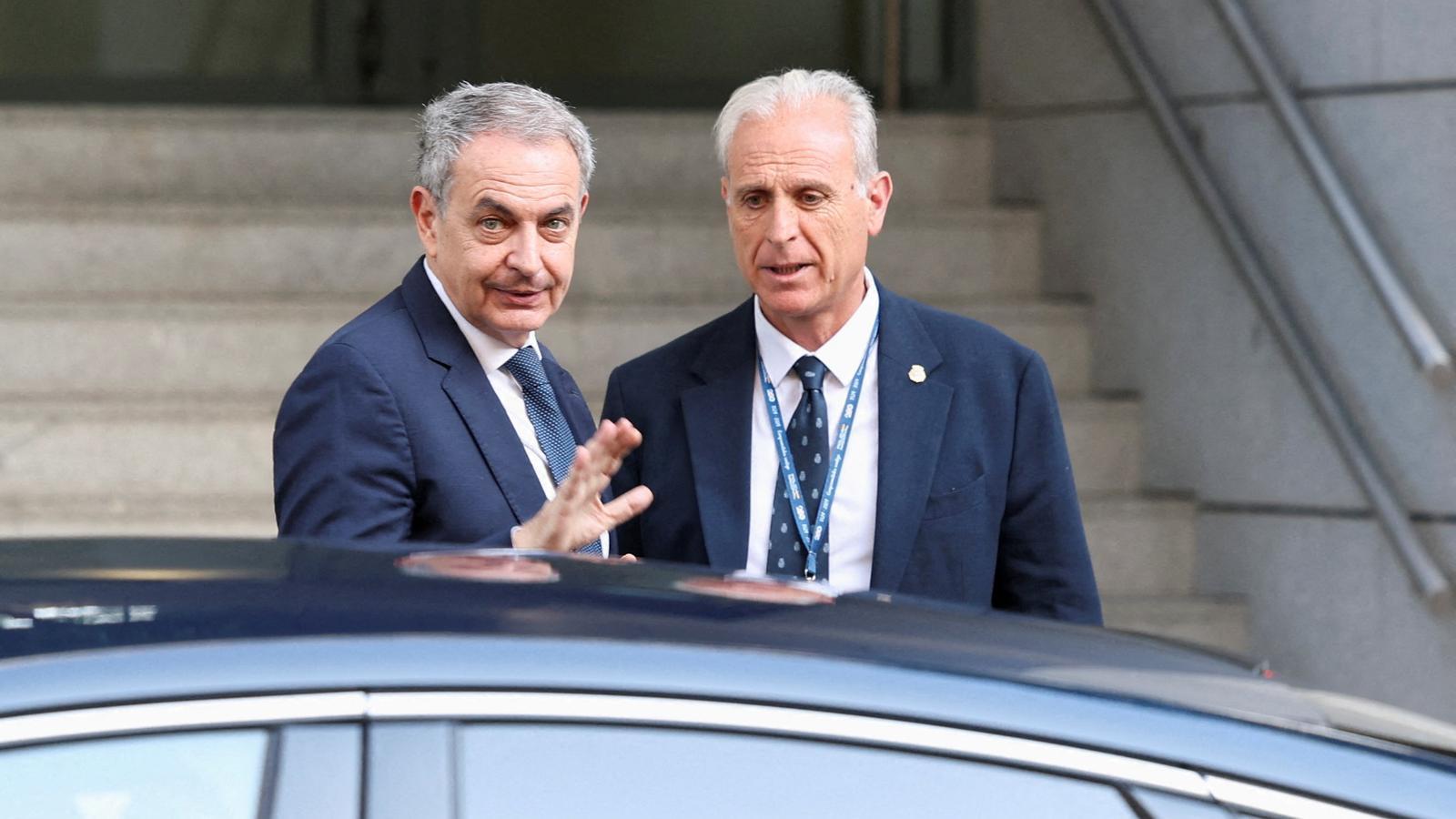 Zapatero llegando a la Audiencia Nacional para declarar como investigado por el "caso Plus Ultra".