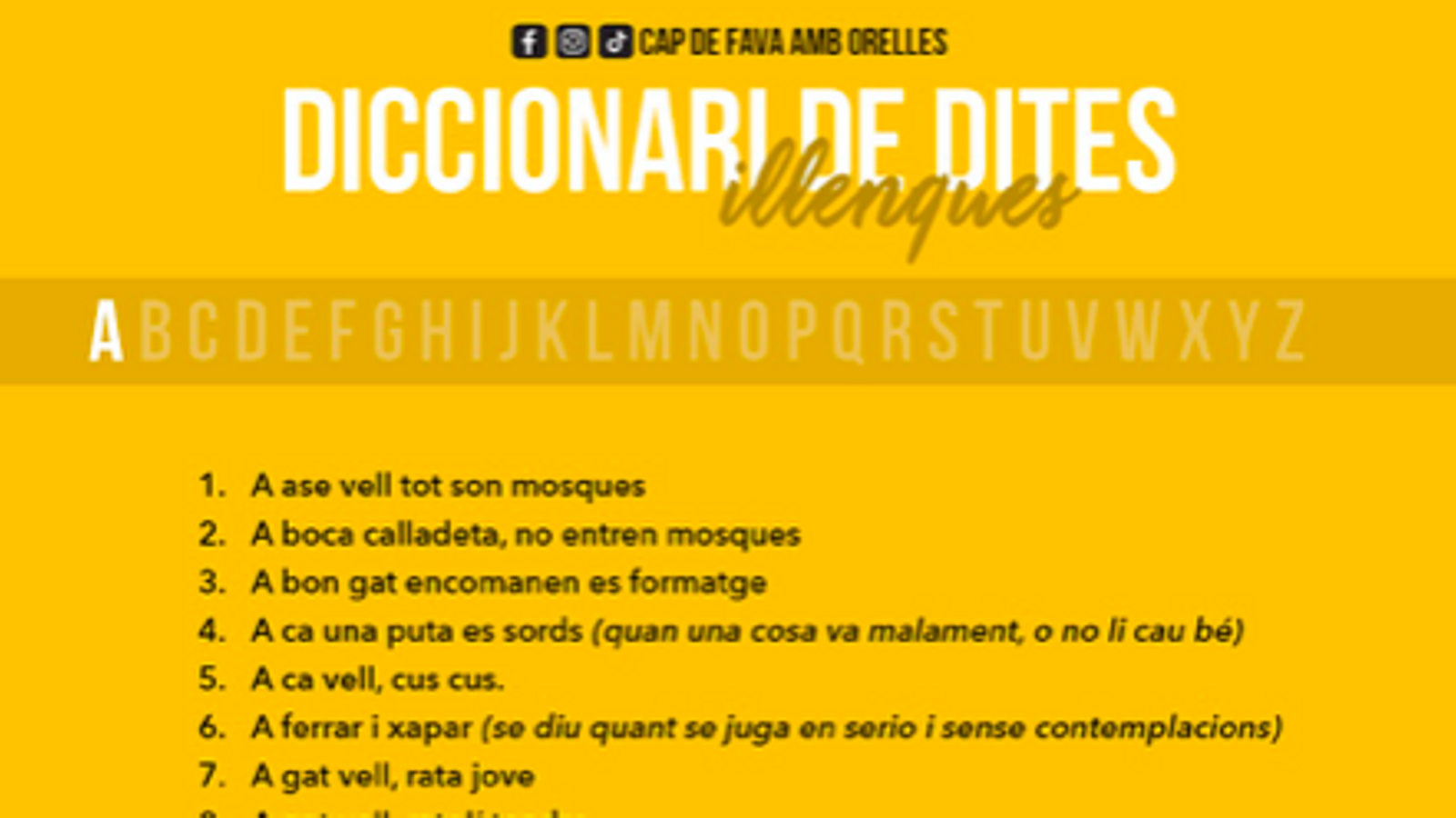 Dictionary of island sayings published by Cap de Fava amb Orelles