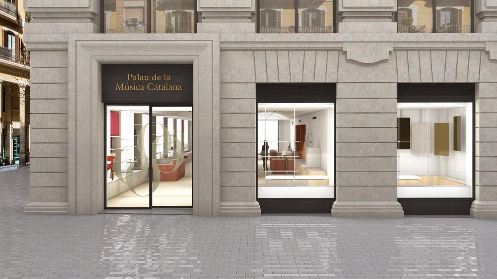 Simulation of how the New Door of the Palau de la Música will be, seen from Via Laietana.