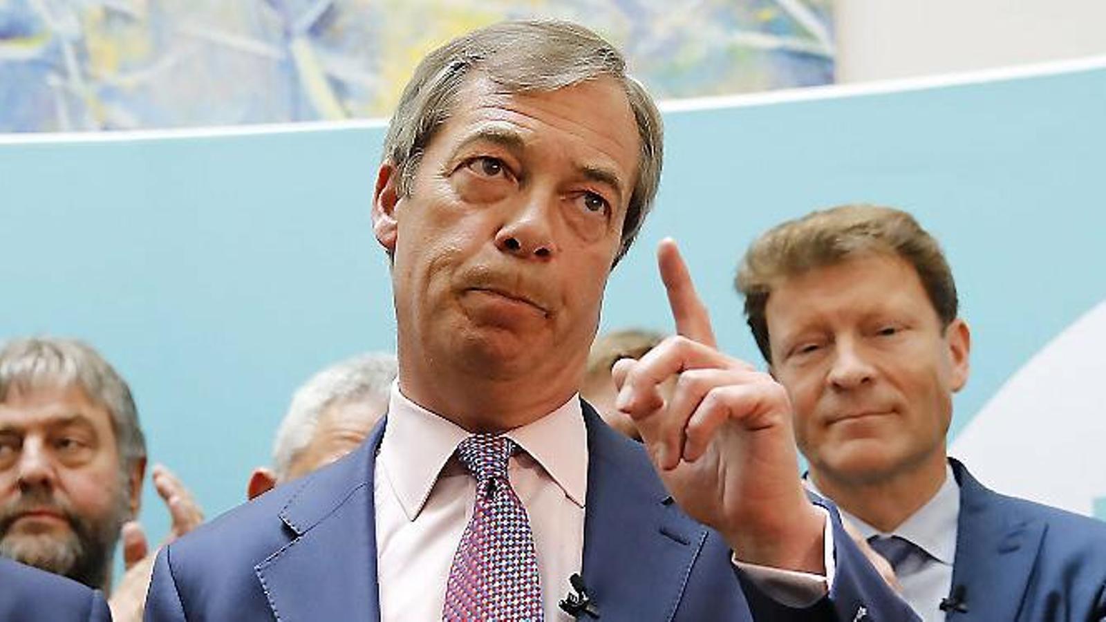 Nigel Farage, winner of the elections, yesterday in London.