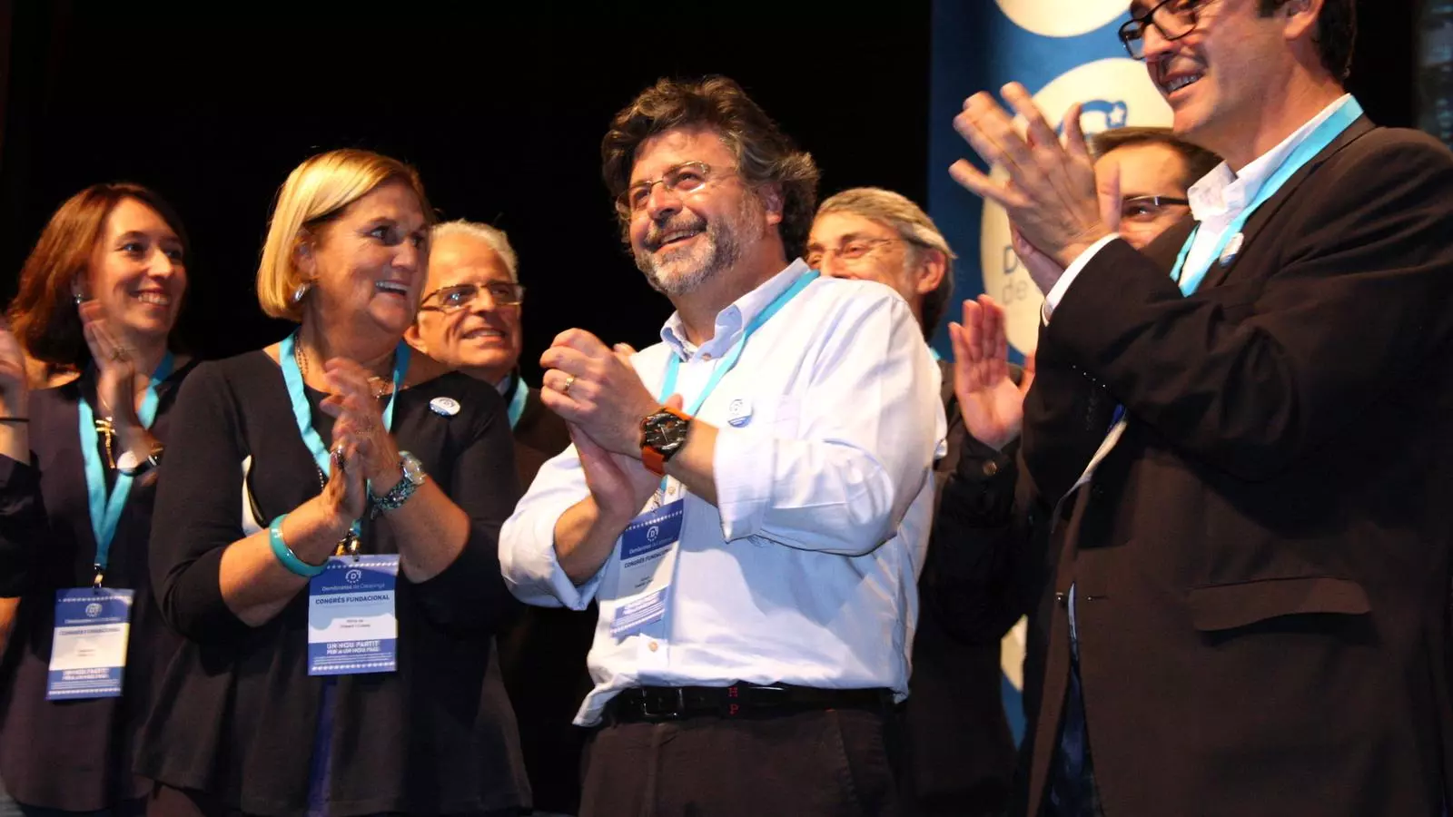 Assumpció Laïlla, Antoni Castellà i Núria de Gispert al congrés fundacional de Demòcrates de Catalunya / ACN
