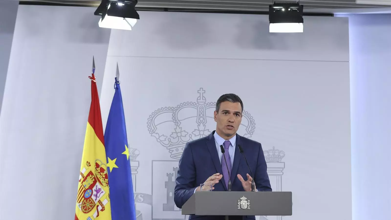 El president del govern espanyol, Pedro Sánchez, a la Moncloa