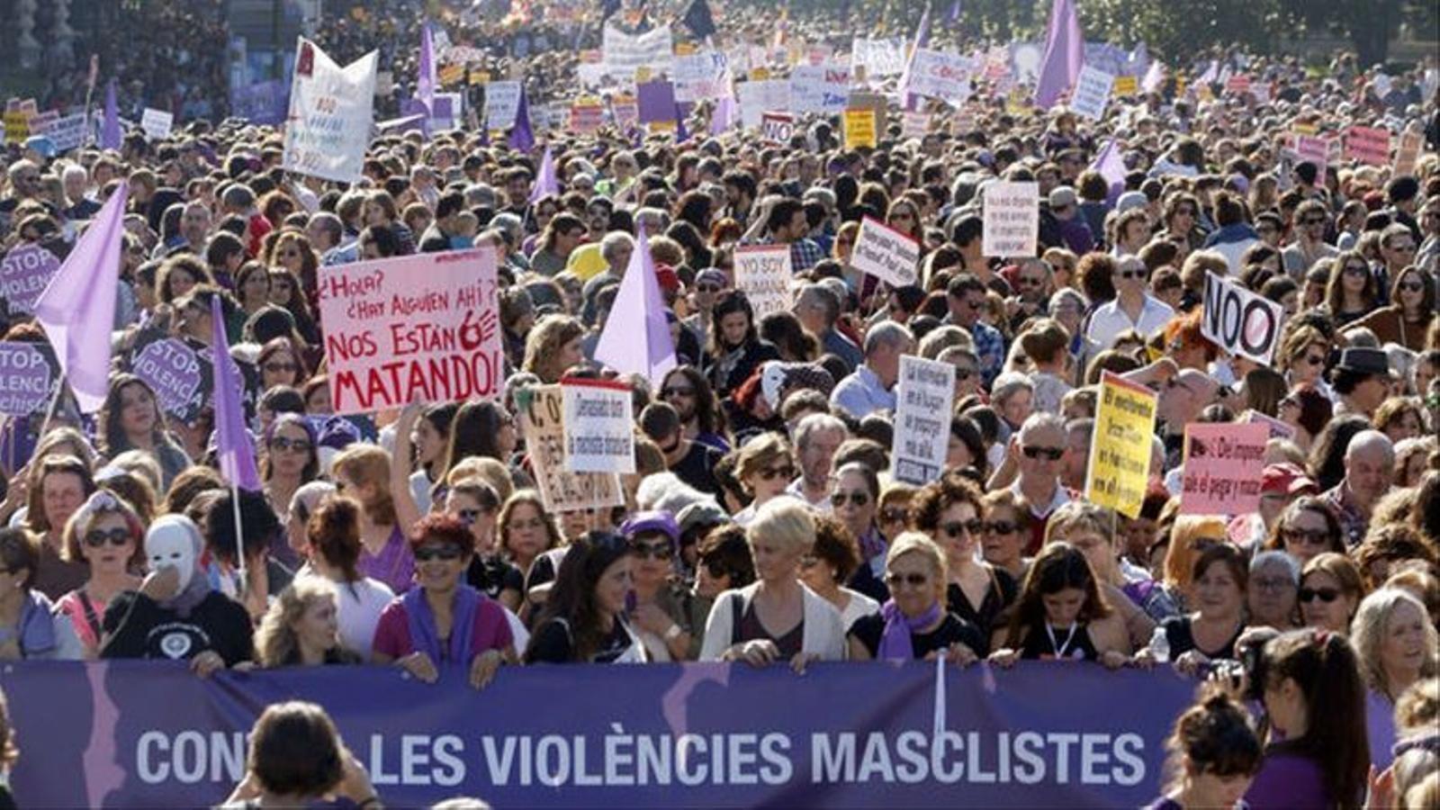 A demonstration against gender-based violence in a file image