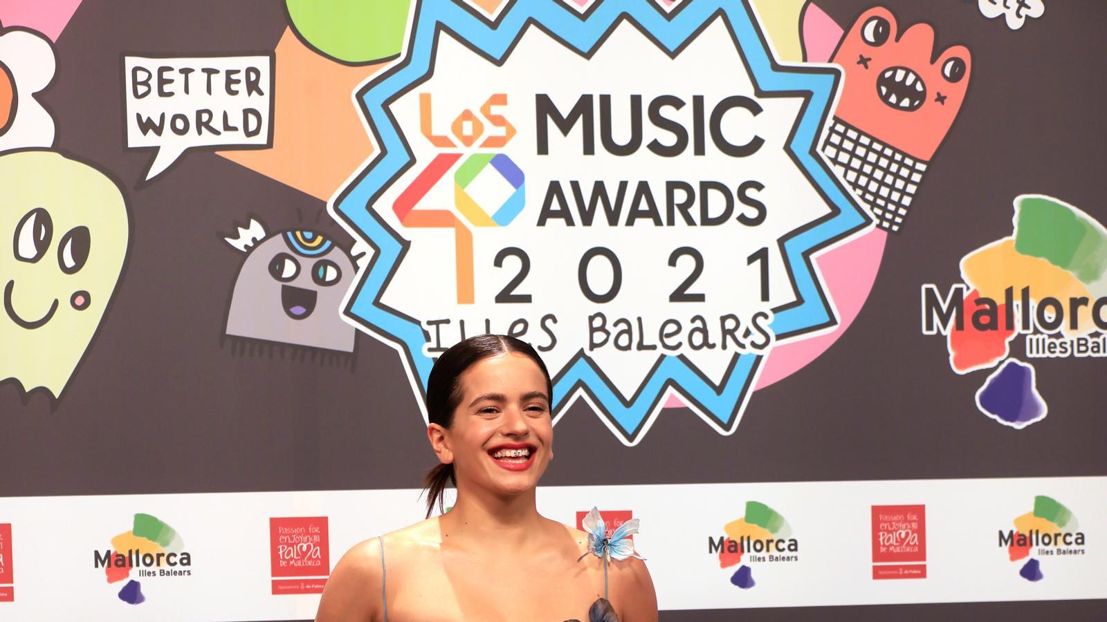 Rosalía a la gala de Los40 Music Adwards, a Palma, el 12 de novembre de 2021.