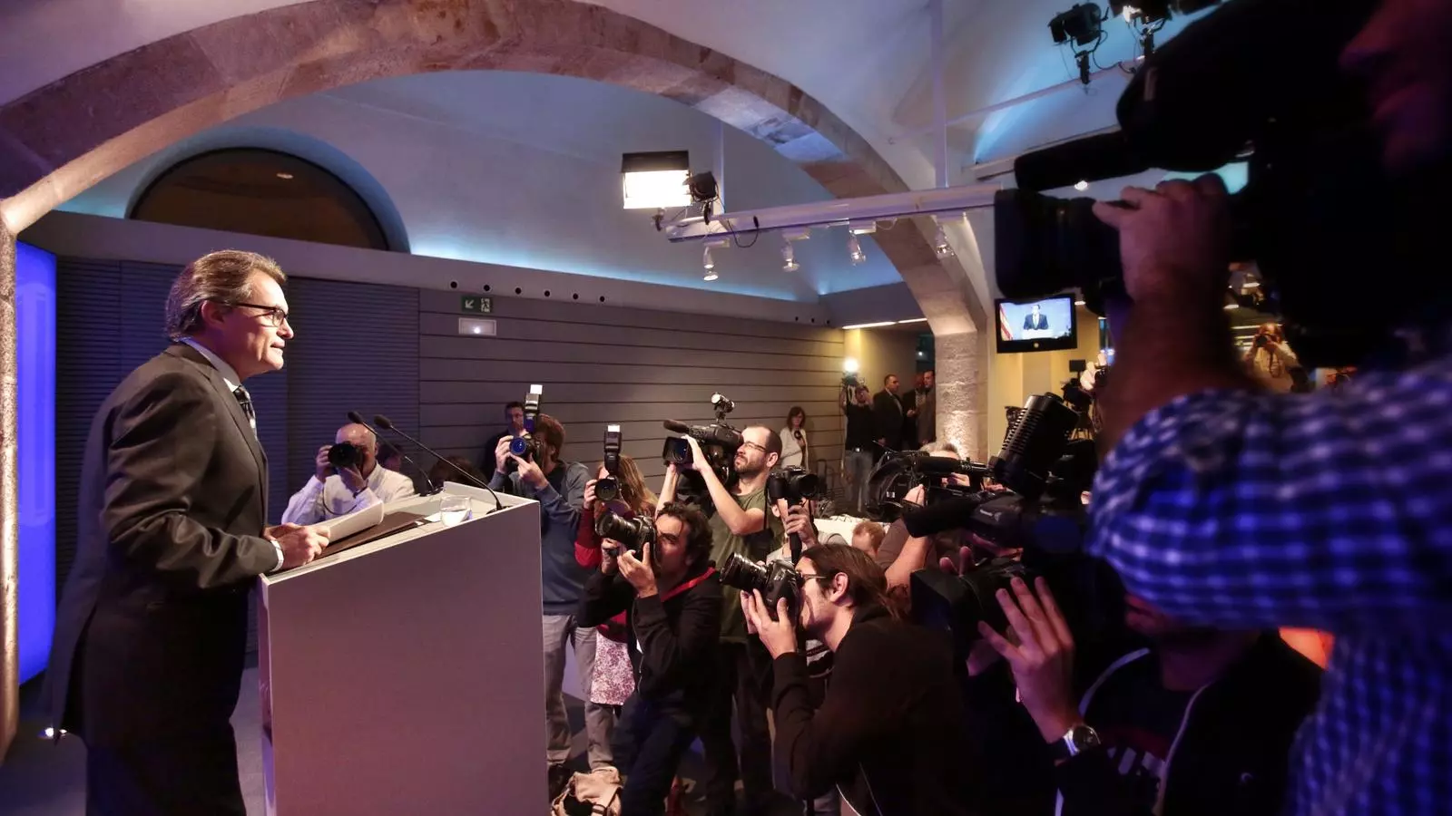 El president de la Generalitat de Catalunya, Artur Mas, en la compareixença de premsa posterior a la impugnació del nou 9-N / PERE VIRGILI