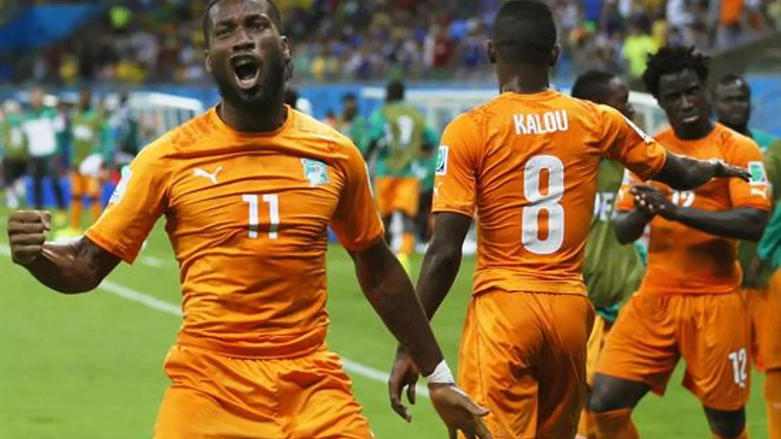 Drogba, celebrant el triomf de la Costa d'Ivori