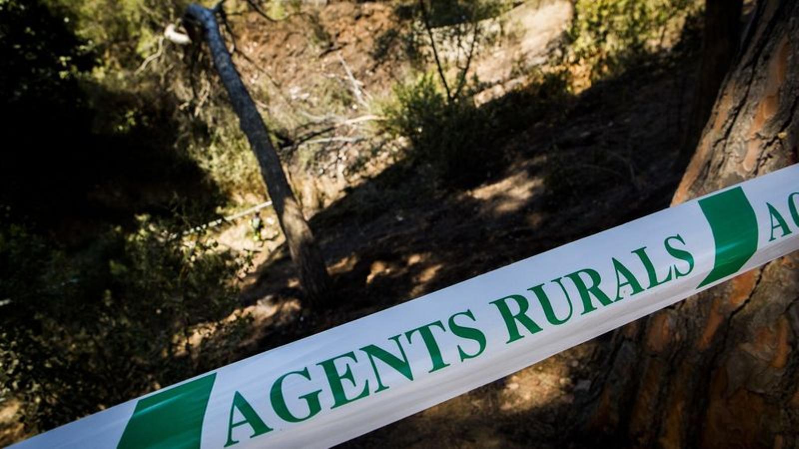 Una cinta dels Agents Rurals que prohibeix el pas, en una imatge d'arxiu.