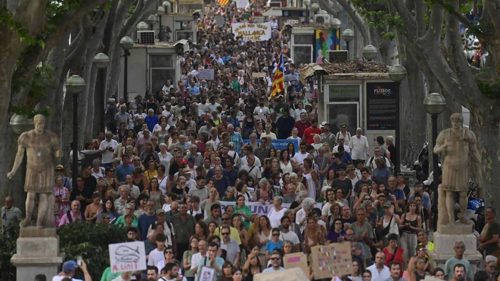 The demonstration "Mallorca on the limit", which gathered tens of thousands of people on Sunday, July 26th in Palma.
