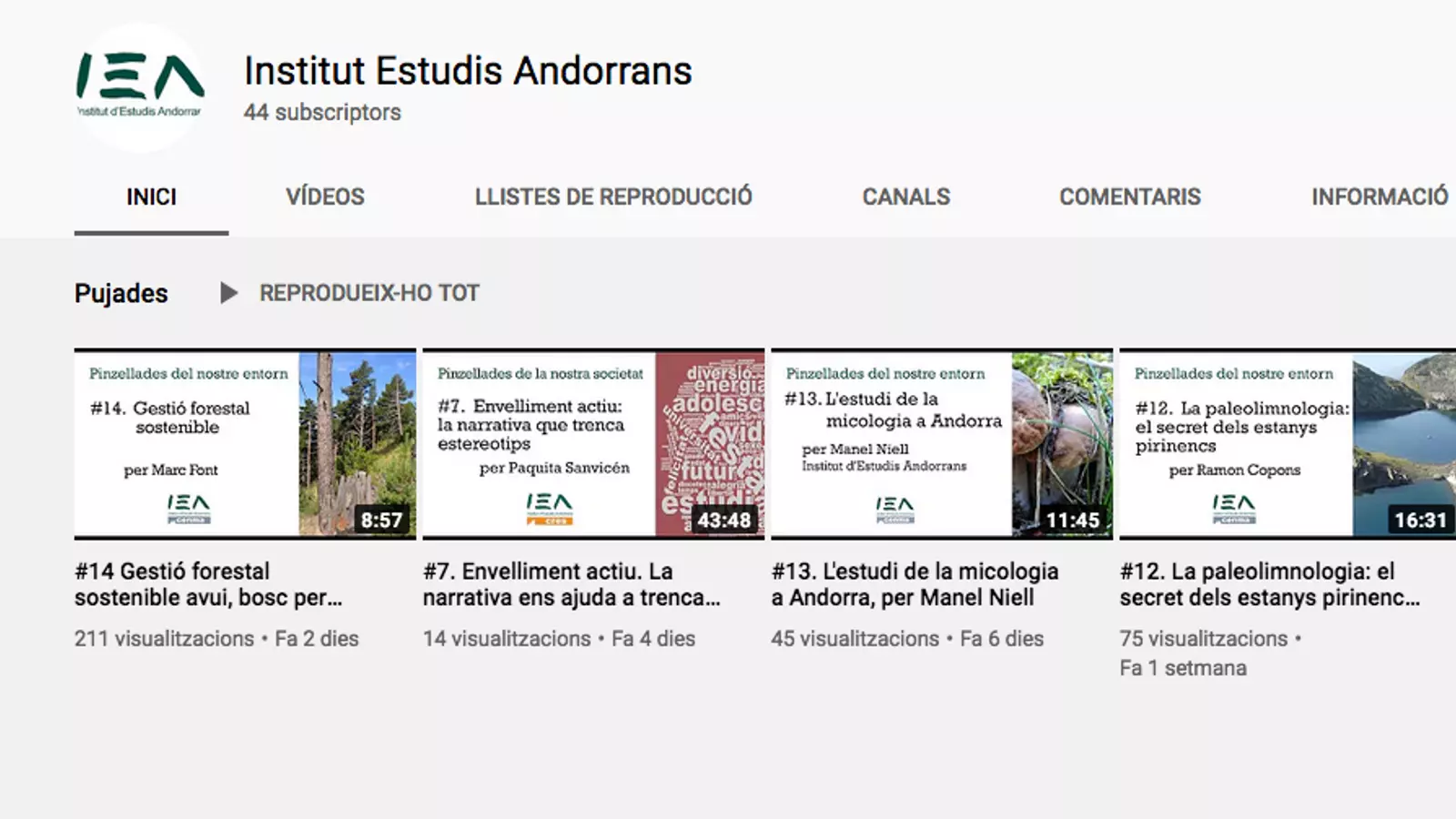 La plana de Youtube des d'on es poden veure les càpsules. / IEA