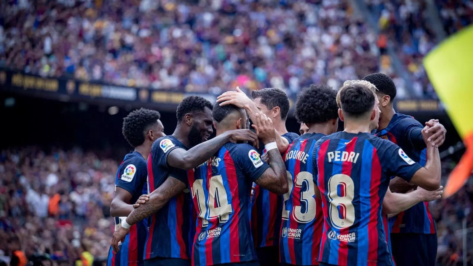 Els jugadors del Barça celebrant un gol contra l'Elx.