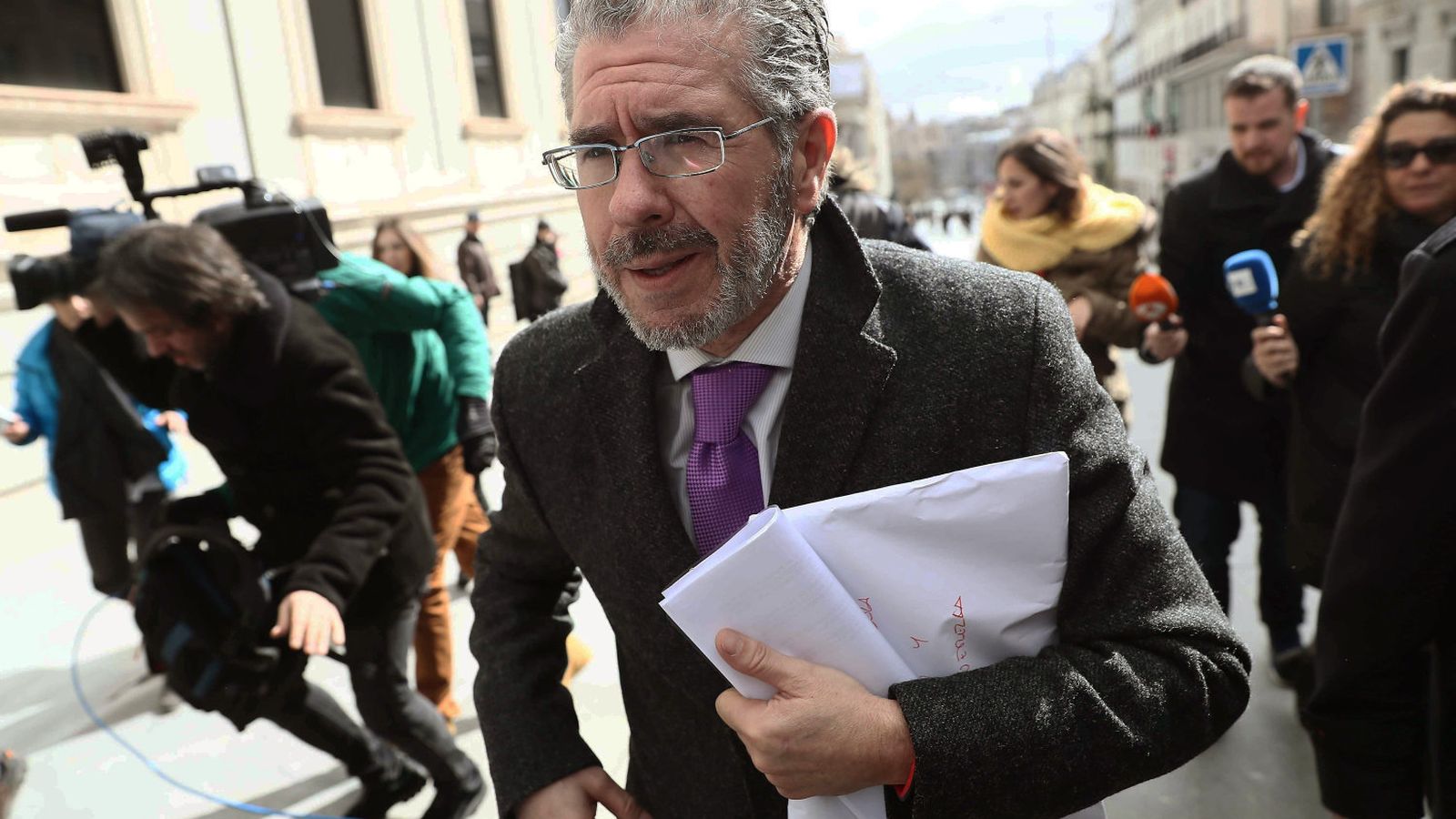 The former Madrid councilor Francisco Granados arriving at Congress.