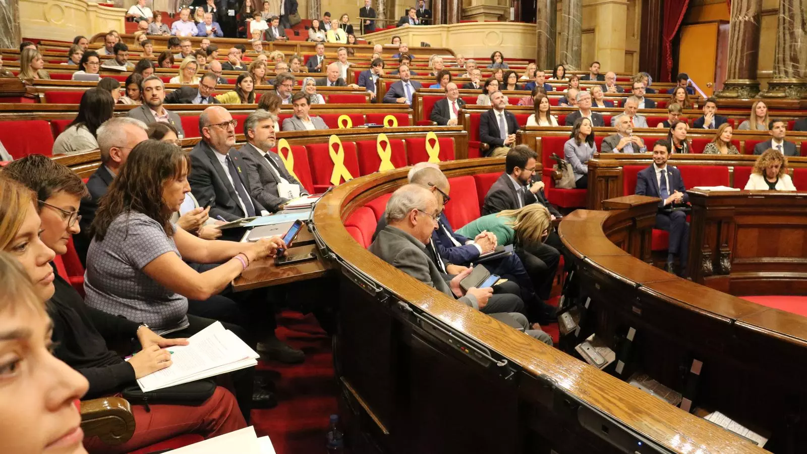 El ple del Parlament durant el debat de la suspensió dels diputats aquest dimarts