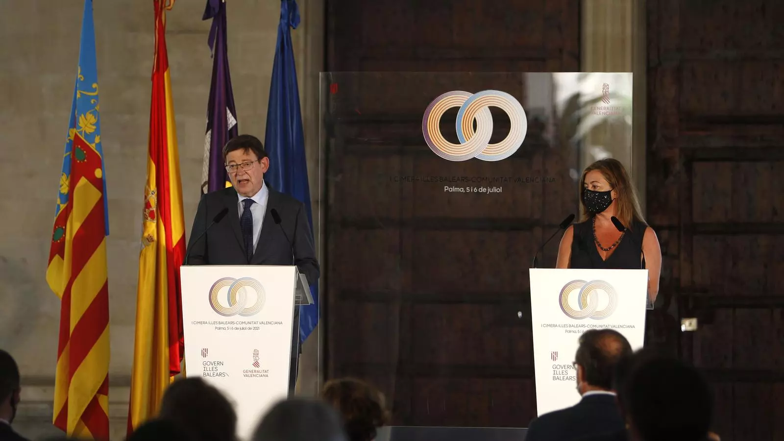 Els presidents de la Comunitat Valenciana i les Illes Balears, Ximo Puig i Francina Armengol