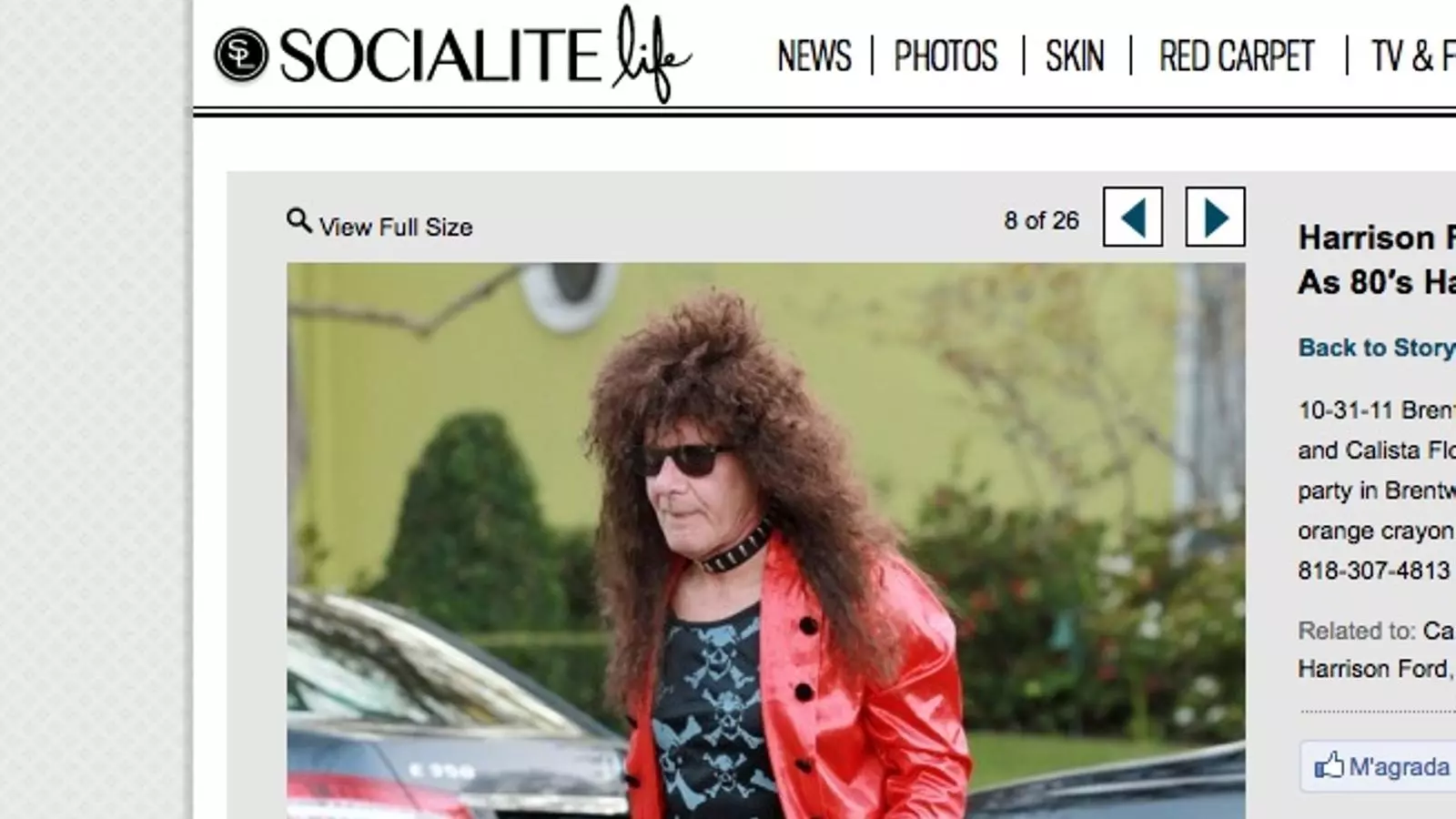 Harrisson Ford es disfressa de roquer per a Halloween / Socialitélife