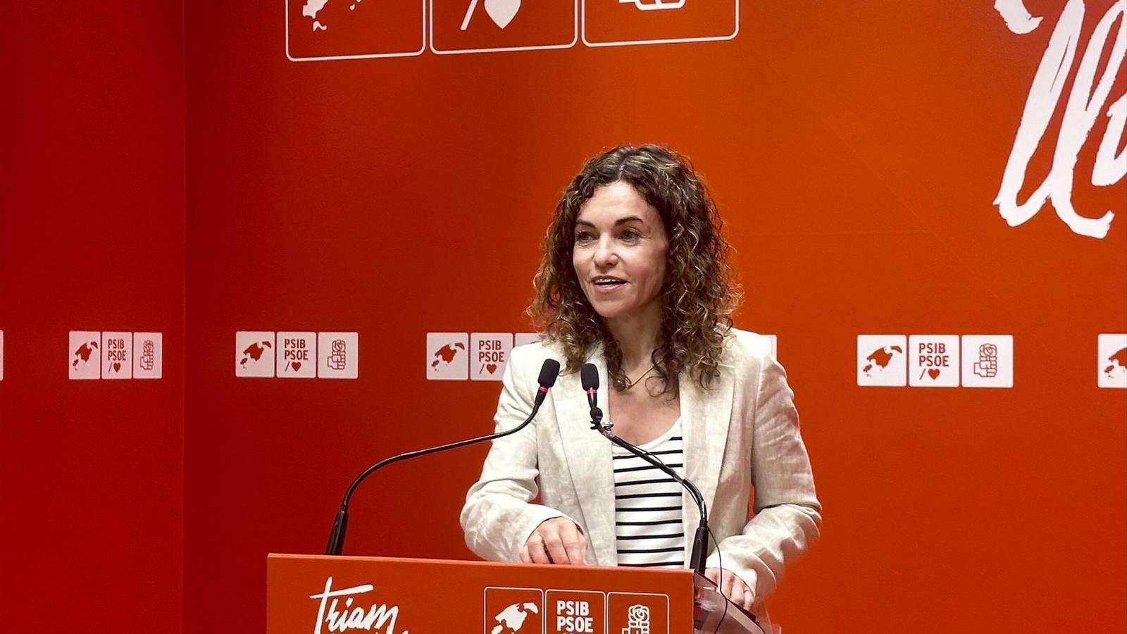 Rosario Sánchez during the press conference.