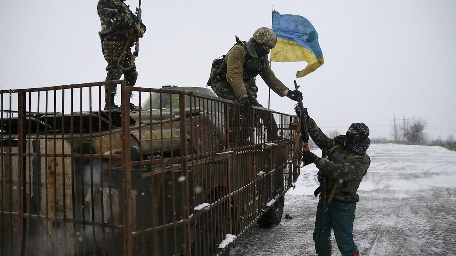 Forces d'Ucraïna desplegades a la ciutat de Debaltseve / REUTERS