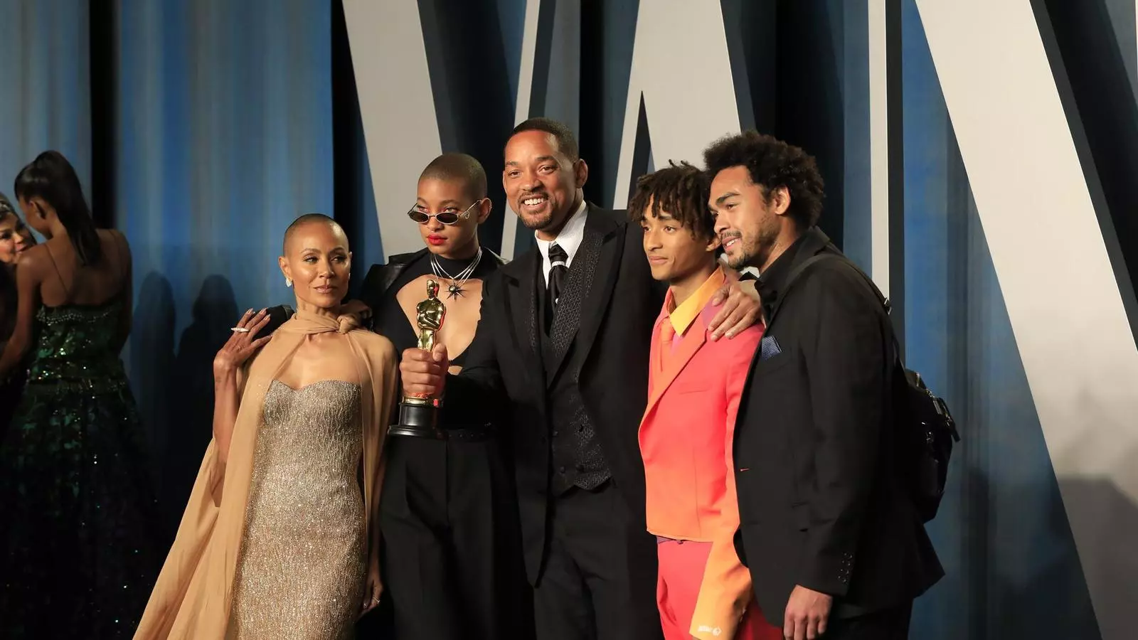 La família Smith (Jada, Willow, Will, Jaden i Trey) a la festa de Vanity Fair posterior a la gala