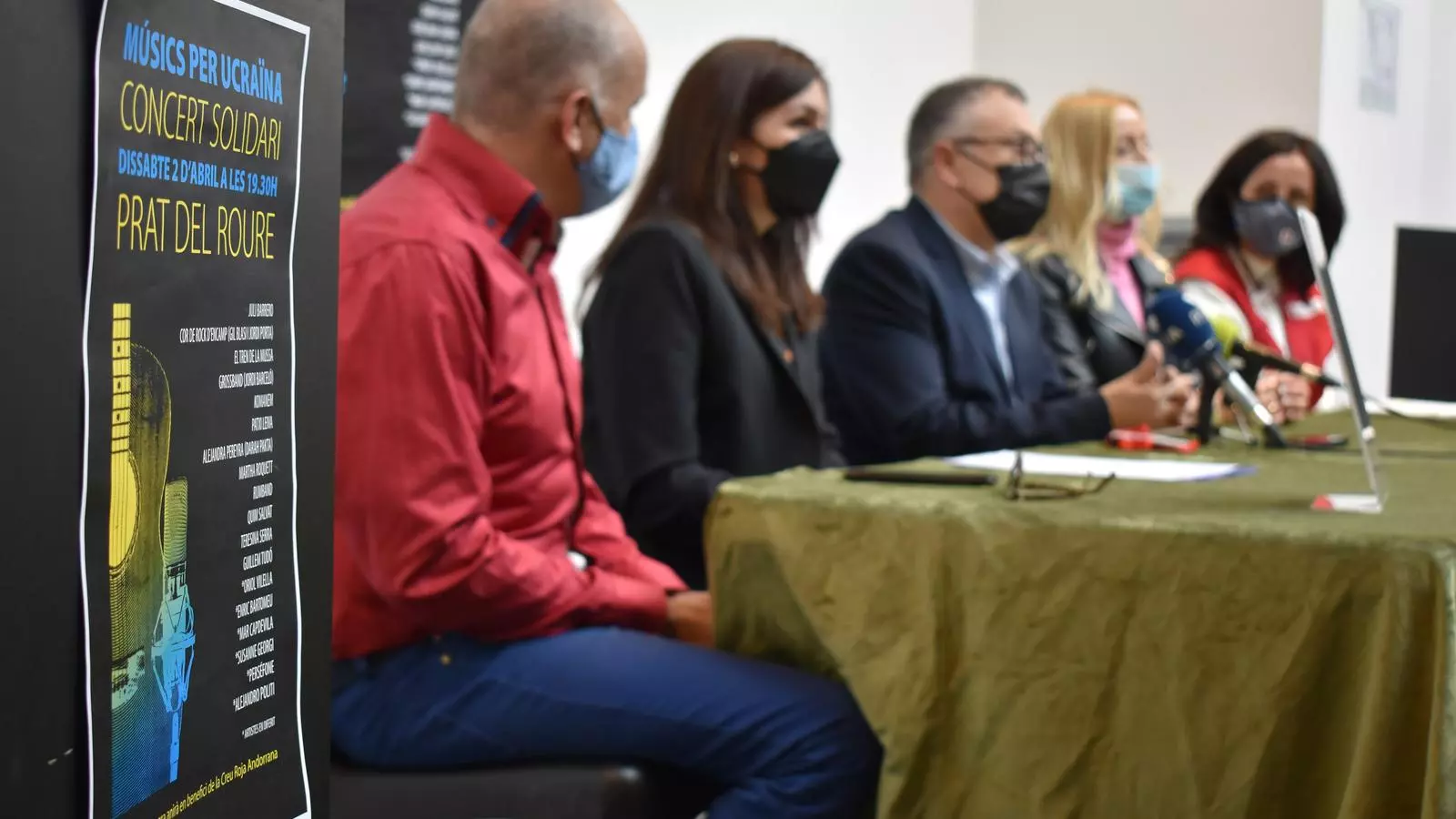 La roda de premsa per presentar el concert solidari en favor d'Ucraïna que tindrà lloc el pròxim 2 d'abril al Prat del Roure.