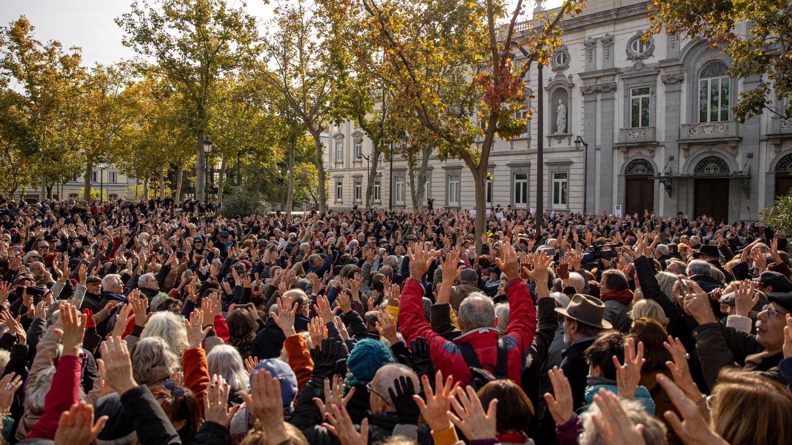 Manifestación en Madrid contra la condena en el fiscal general del Estado.