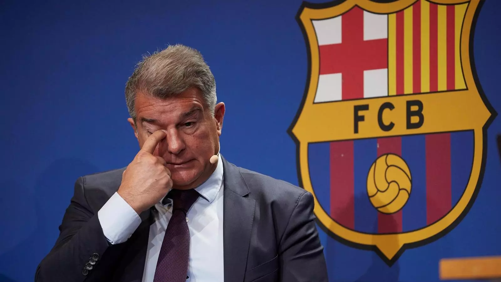 Joan Laporta, durant la presentació del 'forensic'