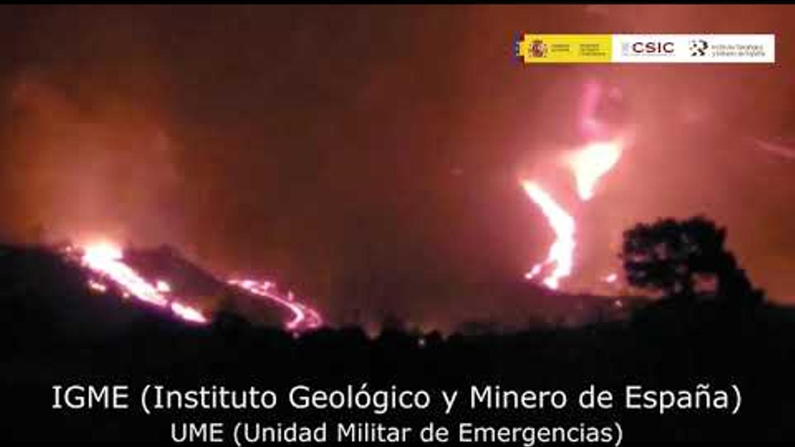 Crónica 2:30 am_1/10/21 Aparecen Nuevas coladas al N edificio principal. Erupción La Palma IGME-CSIC