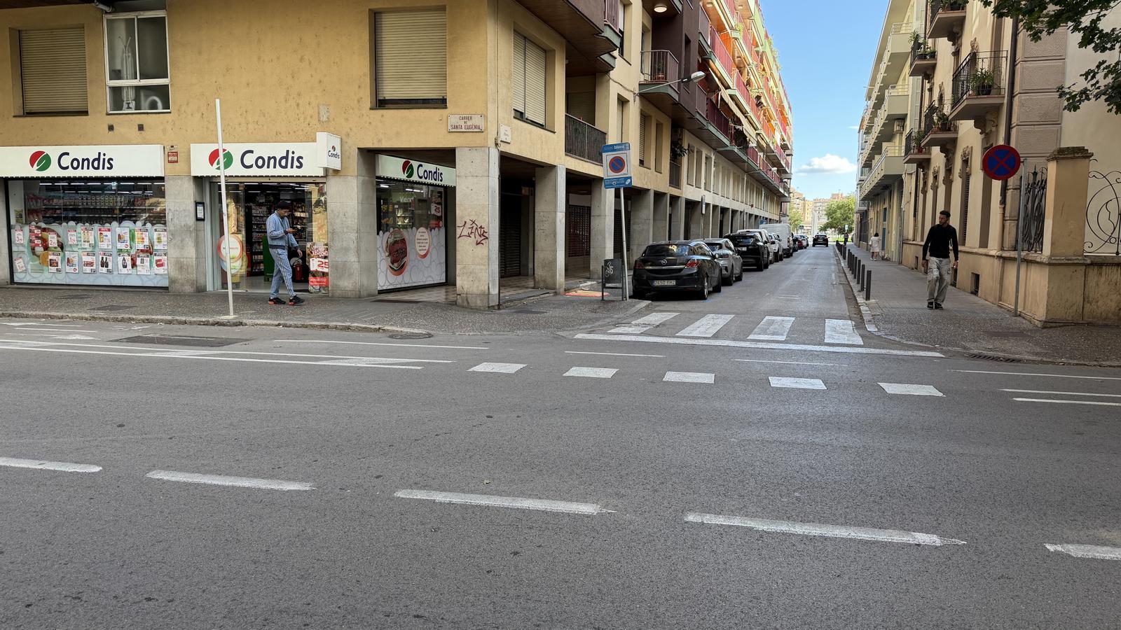 Iberia Street in Girona at the intersection with Santa Eugènia Street where the fight would have taken place.