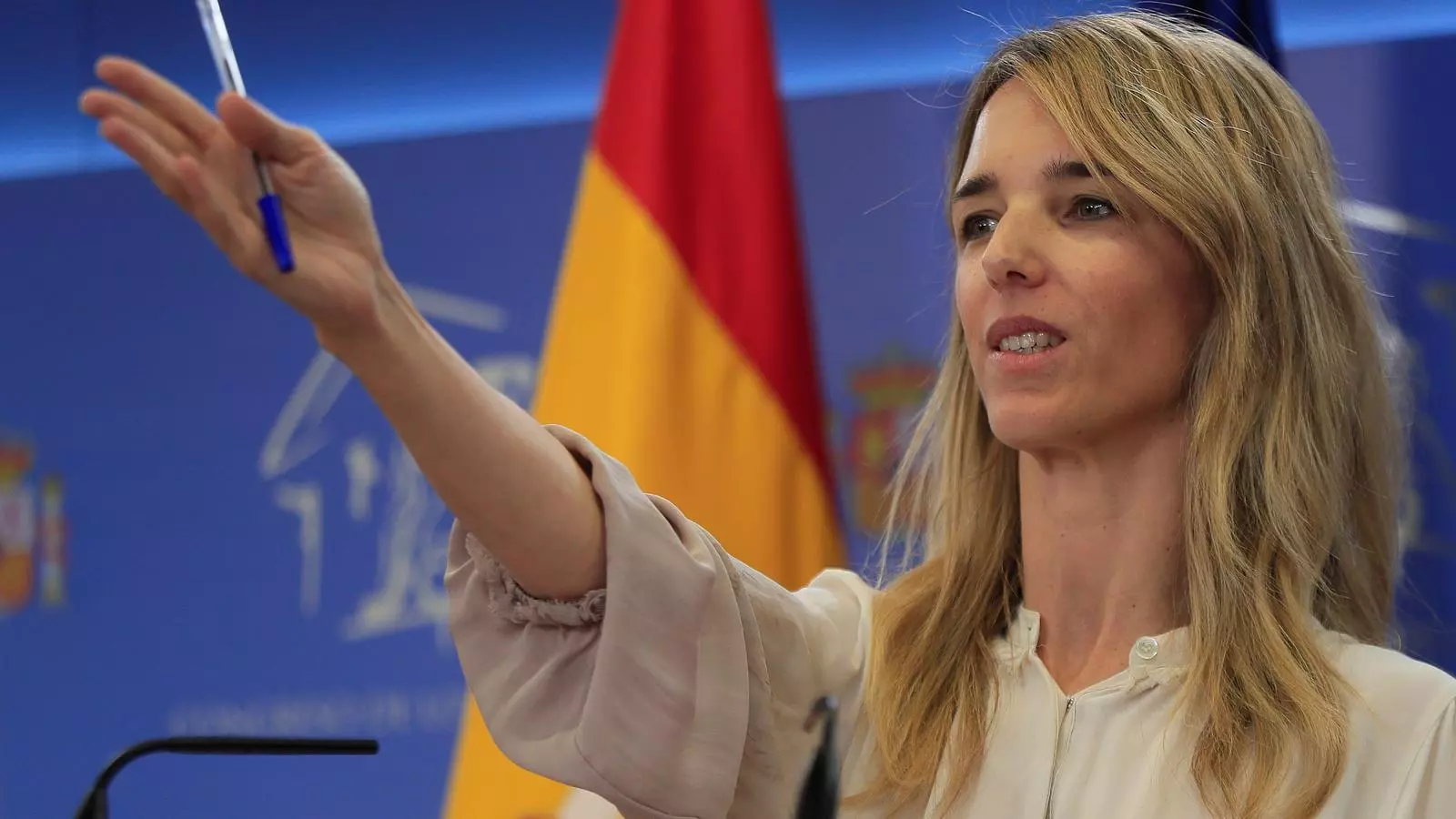 La portaveu del PP al Congrés, Cayetana Álvarez de Toledo, dimarts en roda de premsa a la cambra baixa després de la junta de portaveus.