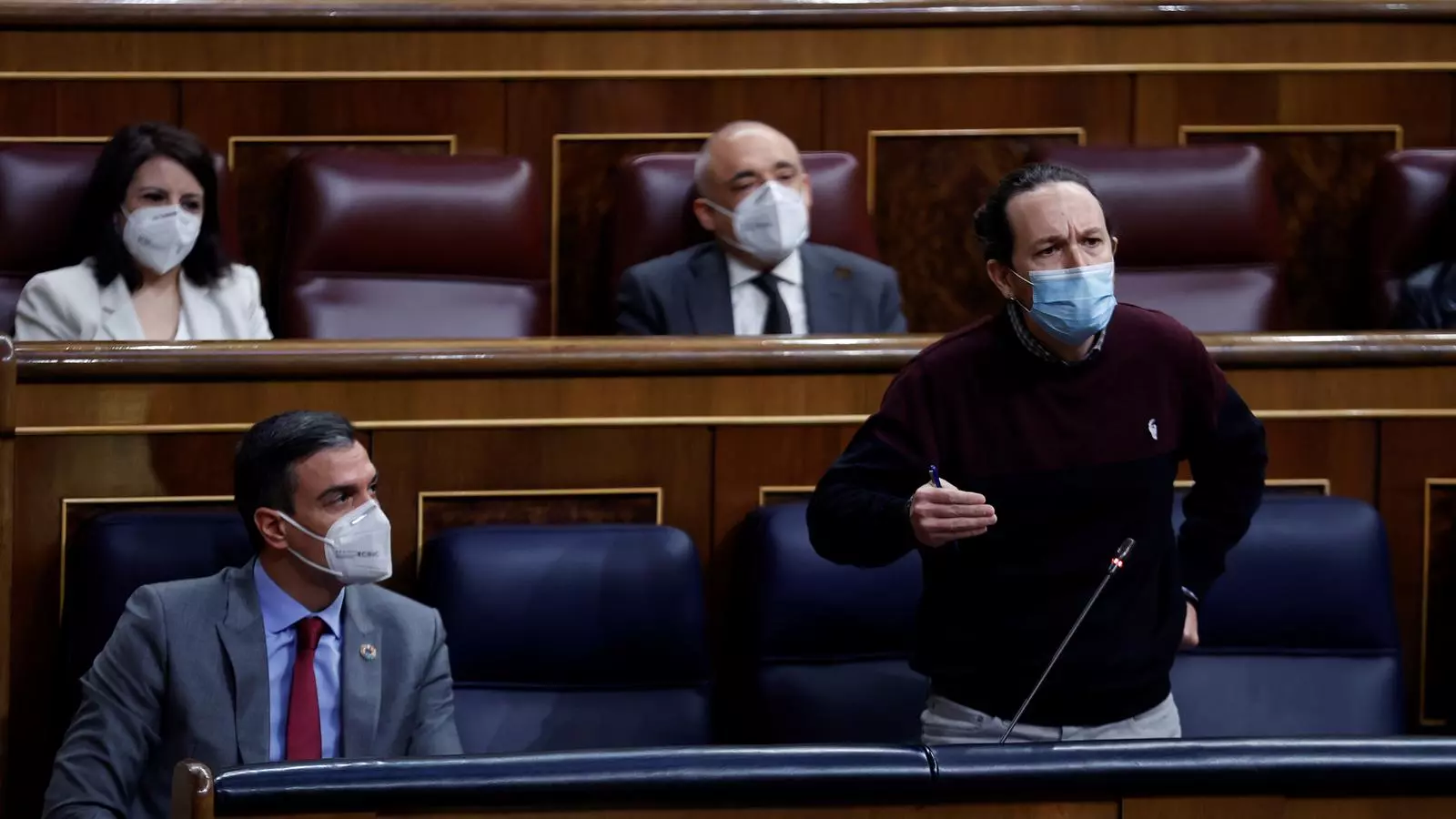 L'encara vicepresidente segundo del gobierno español, Pablo Iglesias, durante su última sesión de control al Congreso .
