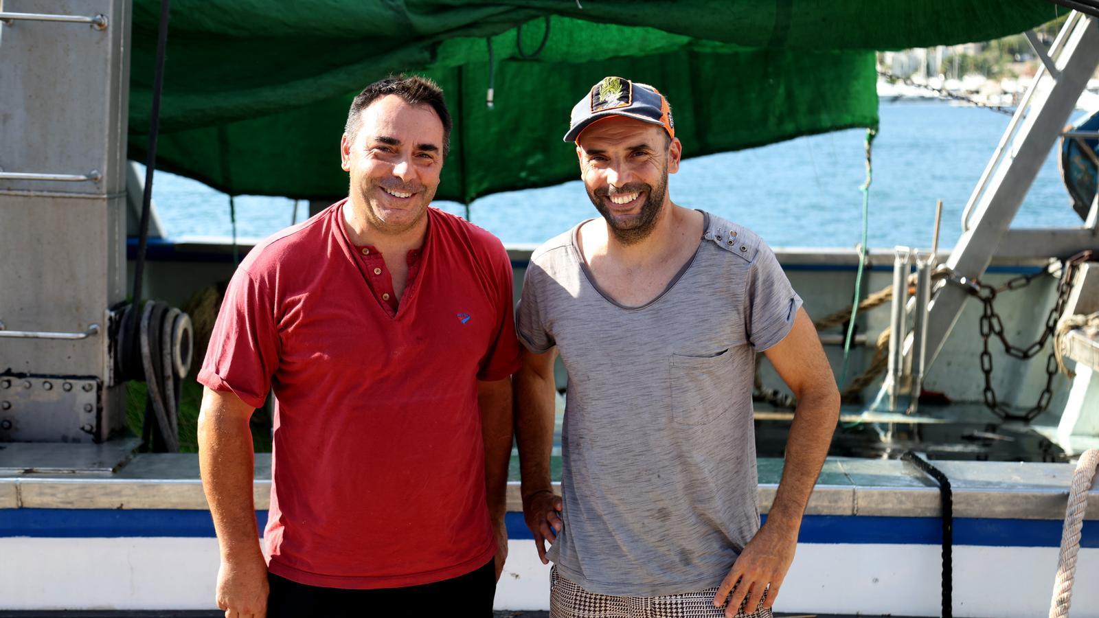 Blai and Joan Ferrando on their boat at the Port of Andratx.