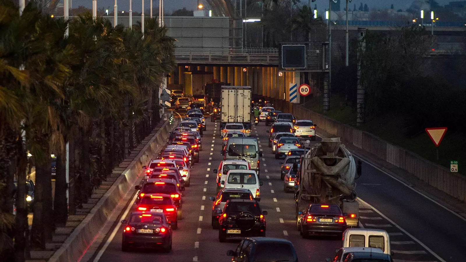Retencions a la Ronda Litoral de Barcelona