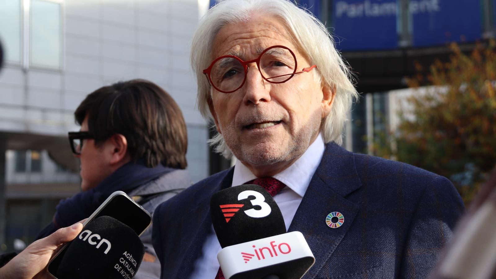 El presidente de Foment del Treball, Josep Sánchez Llibre, en declaraciones a Bruselas.