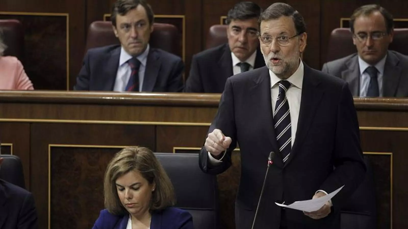 El president espanyol, Mariano Rajoy, a la sessió de control del Congrés aquest dimecres. EFE