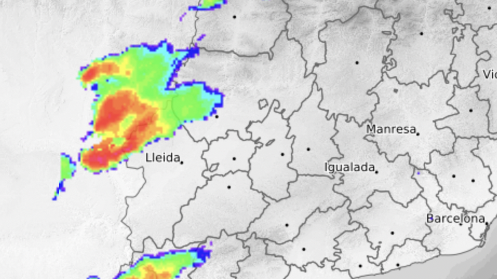 Rain weather radar image.
