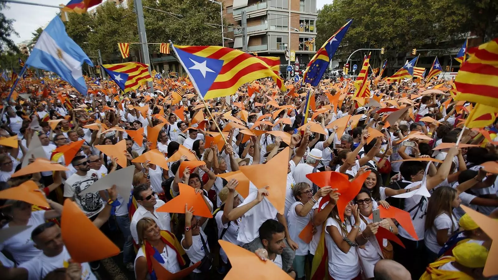 La manifestació a la Meridiana de l’última Diada.