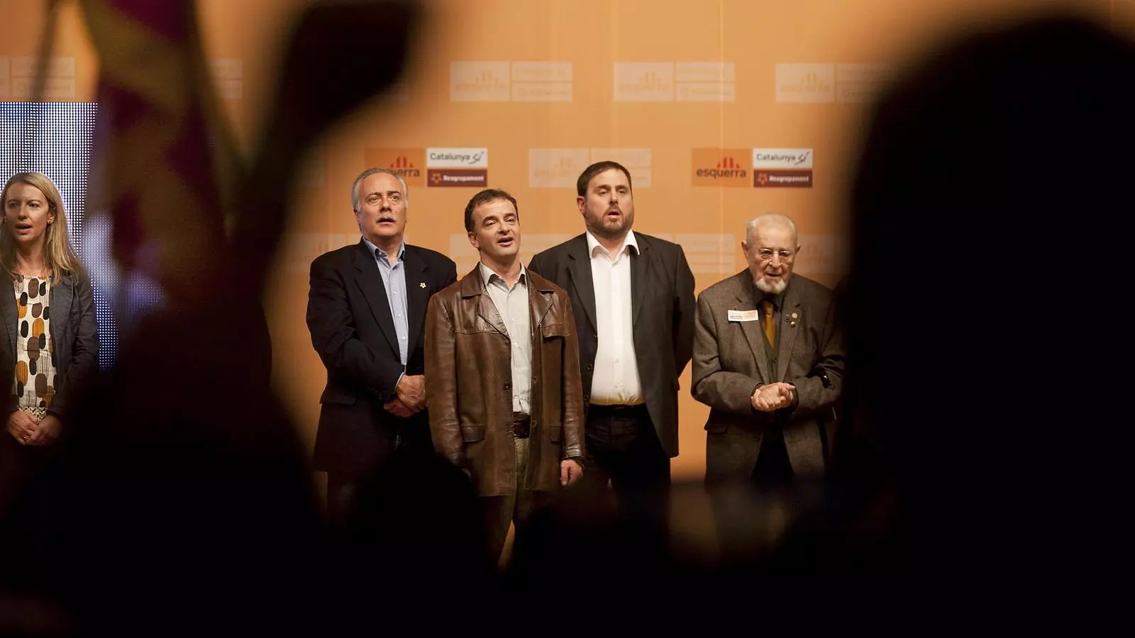 Carretero i Junqueras en un acte de campanya amb el candidat del 20-N, Alfred Bosch.