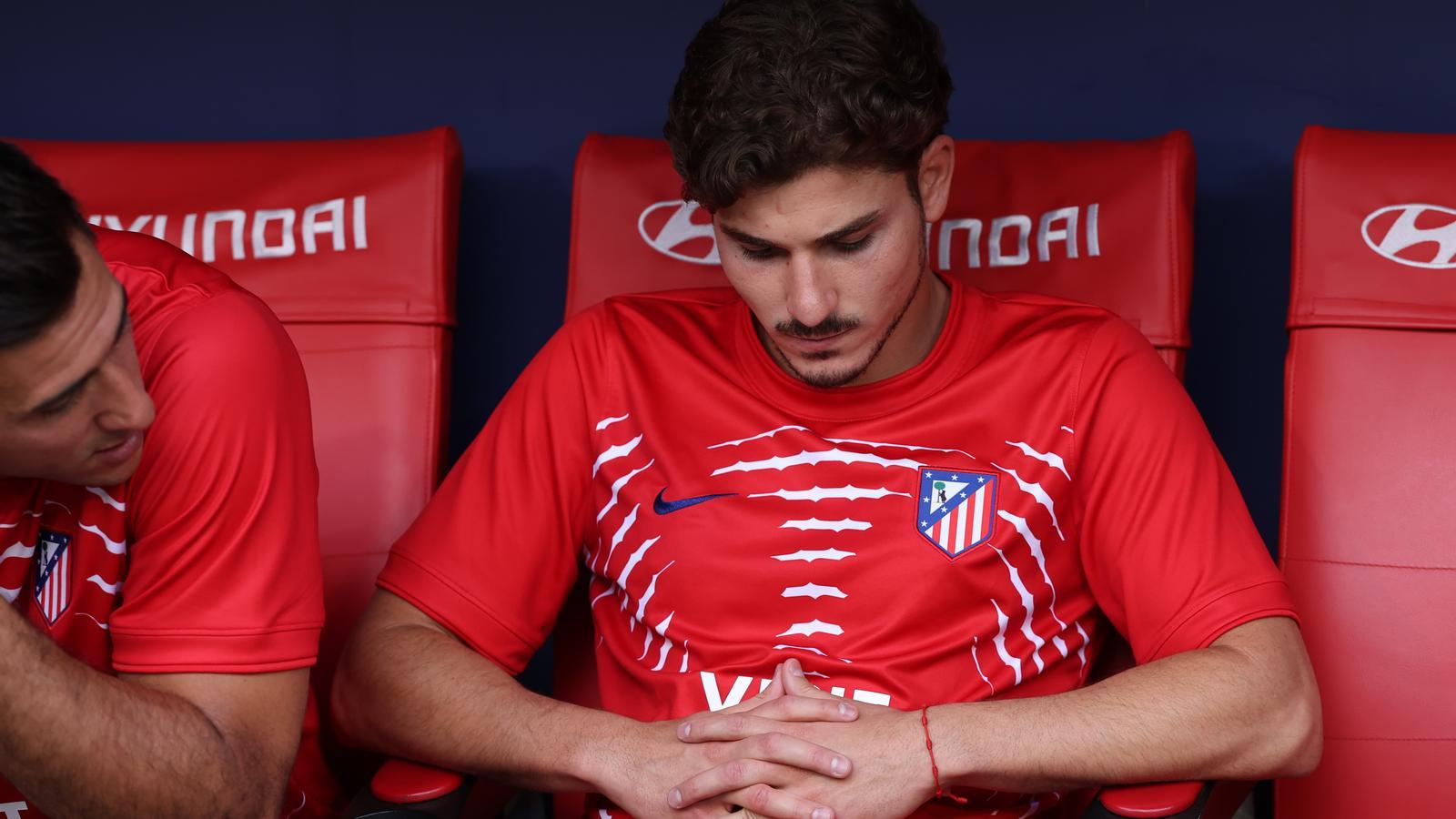 Julián Álvarez, a substitute during Sunday's match between Atlético de Madrid and Villarreal.