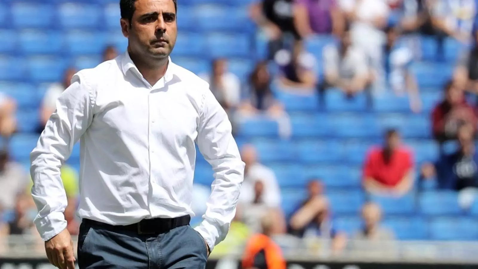 David Gallego, durant l'Espanyol-Las Palmas a l'RCDE Stadium