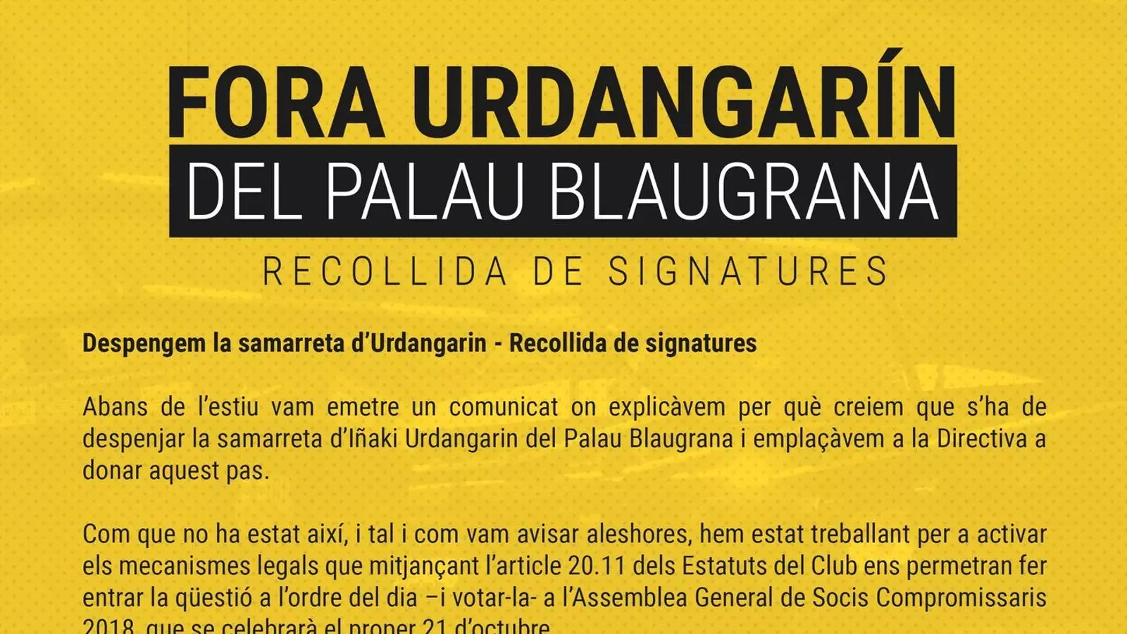 Campanya per retirar la samarreta d'Urdangarin del Palau
