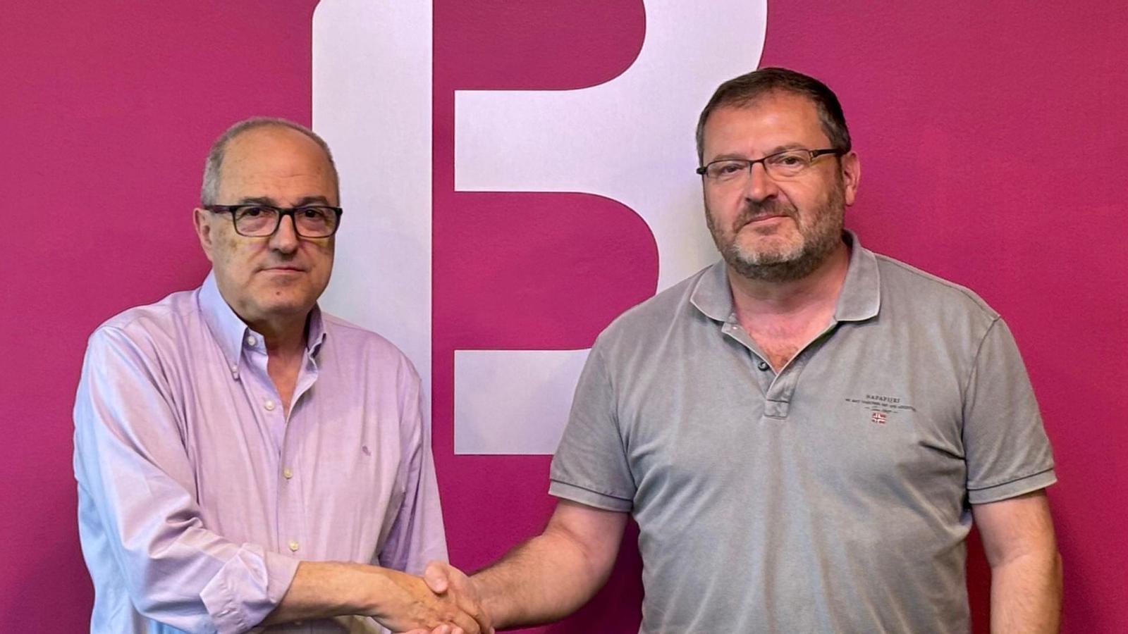 El director general de IB3, Josep Codony, y el presidente de la OCB, Antoni Llabrés.