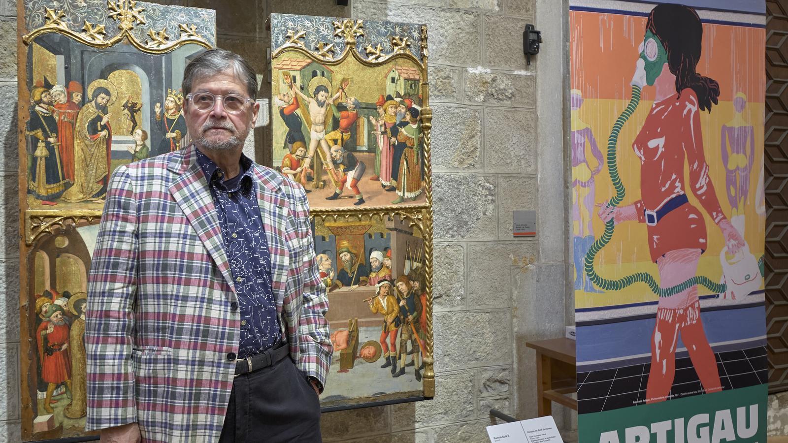 Francesc Artigau a l'exposició que li dedica el Museu d'Art de Girona