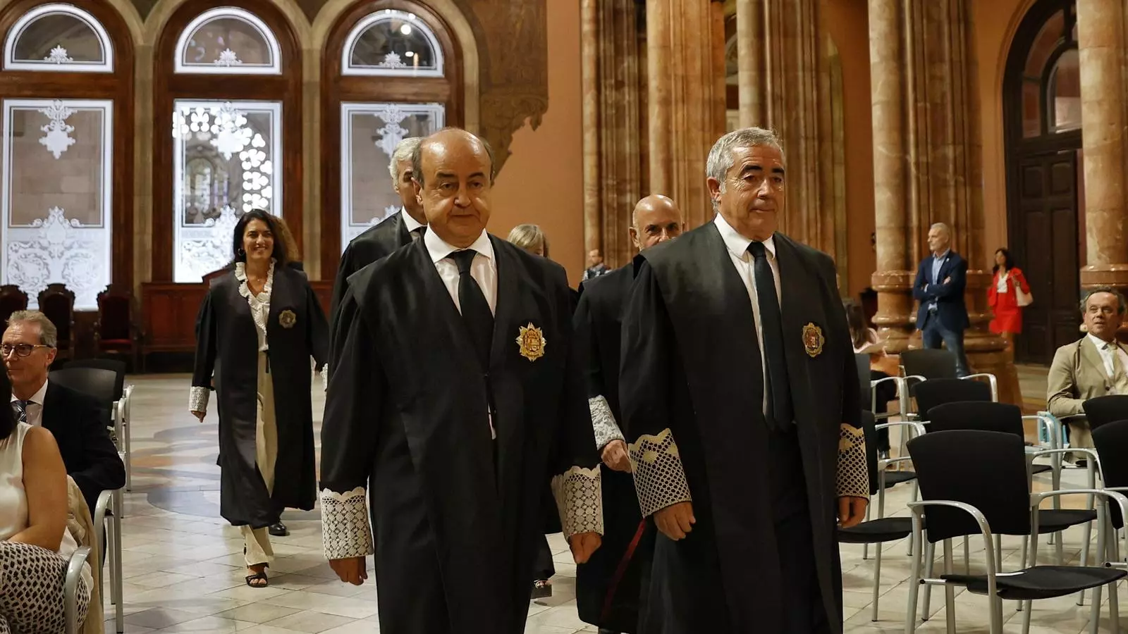 El president del Tribunal Superior de Justícia de Catalunya Jesús M. Barrientos i el Fiscal Superior de Catalunya, Francisco Bañeres