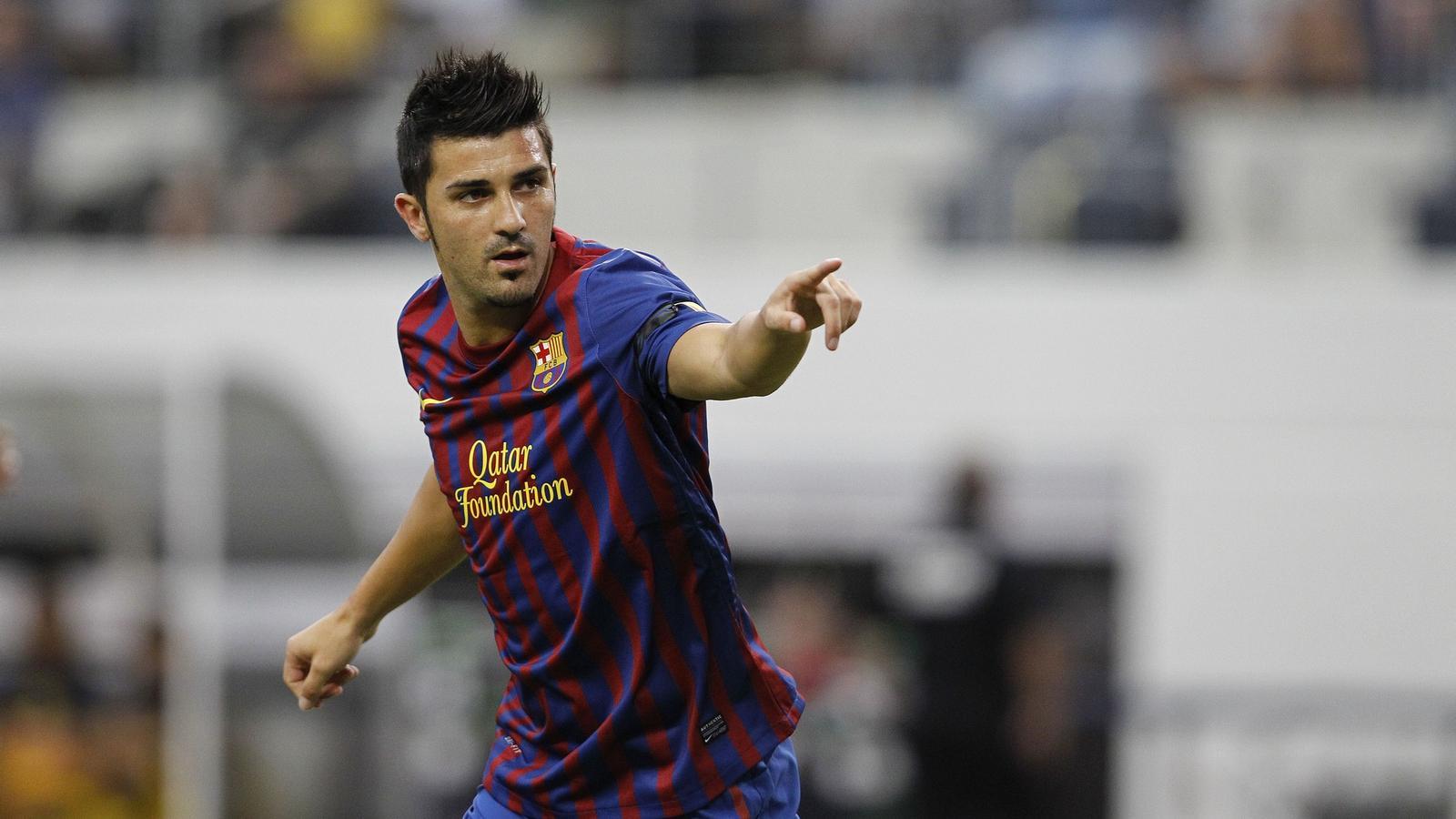 Villa, celebrant el primer gol contra l'América