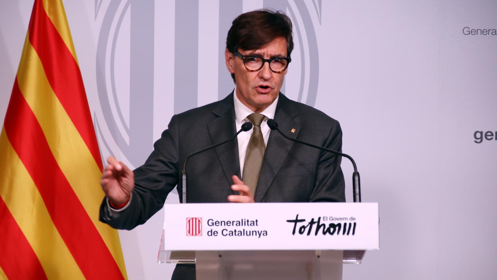 The president of the Generalitat, Salvador Illa, appears after the strong storm in the Barcelona area.