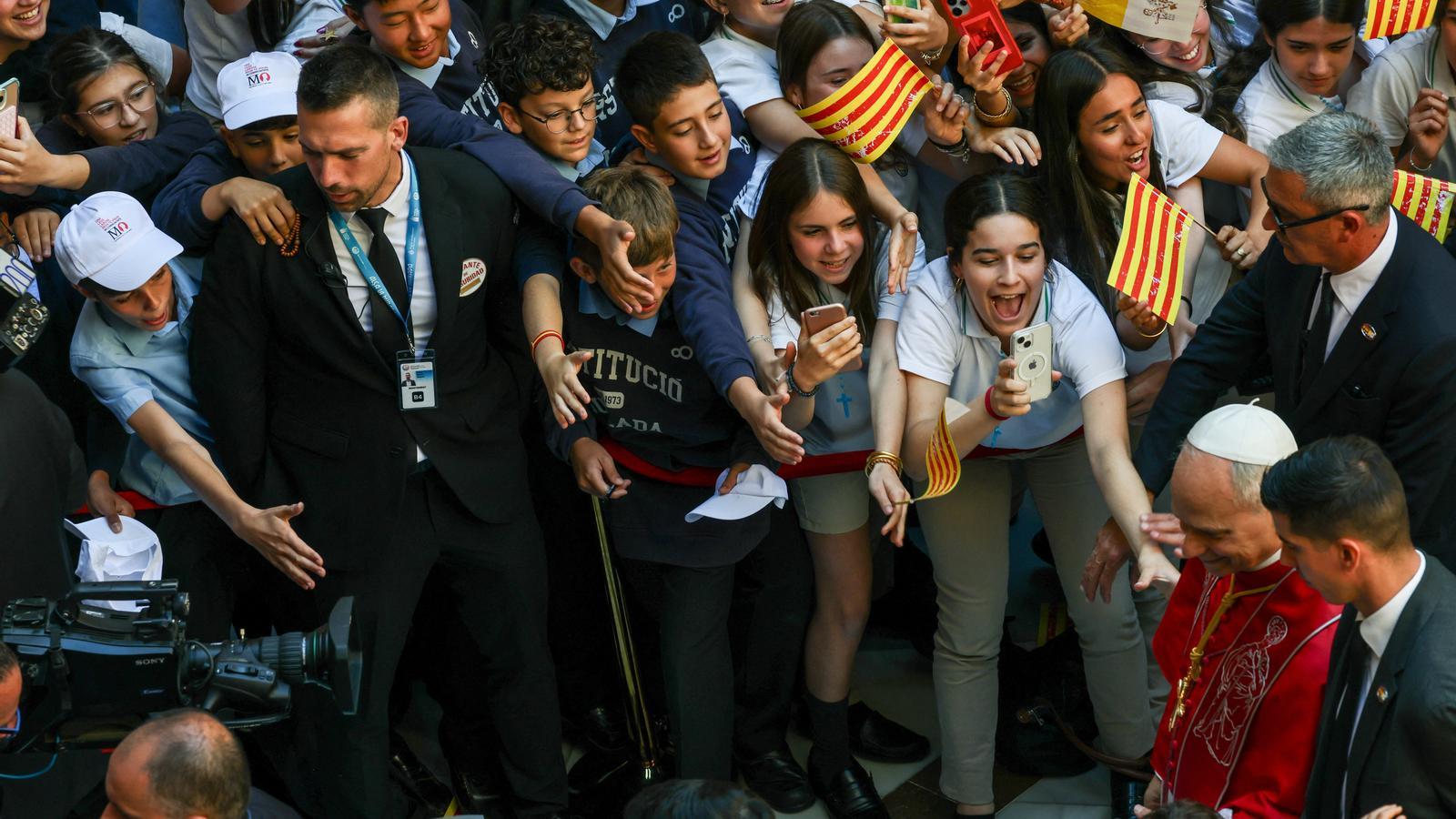 Massive reception for Pope Leo XIV in Montserrat