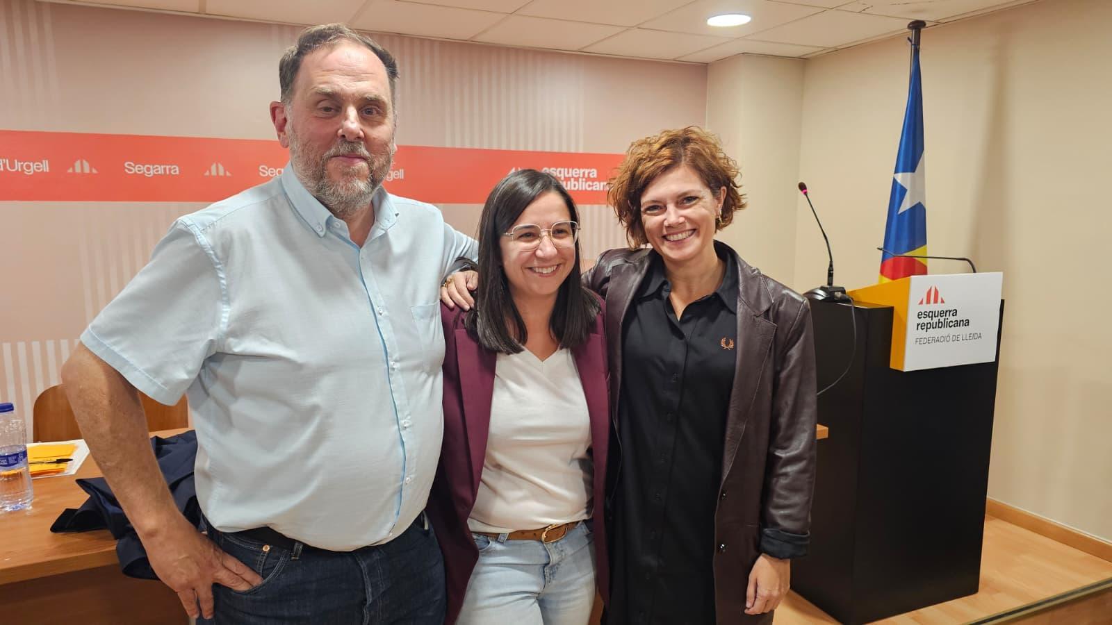 Jordina Freixanet con Junqueras y Alamany.