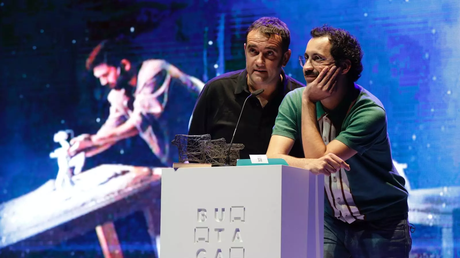 Joan Arqué i Guillem Albà durant la cerimònia
