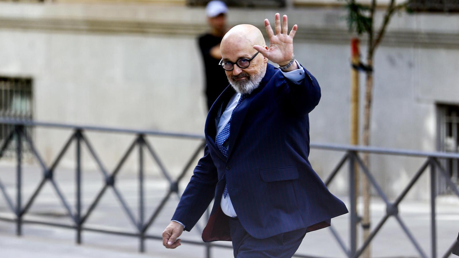 Jacobo Teijelo arriving at the National Court to testify as investigated