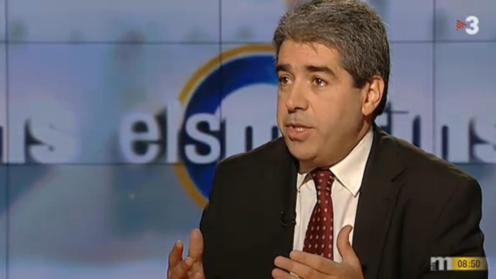 Francesc Homs, portaveu del Govern, durant l'entrevista a 'Els Matins'