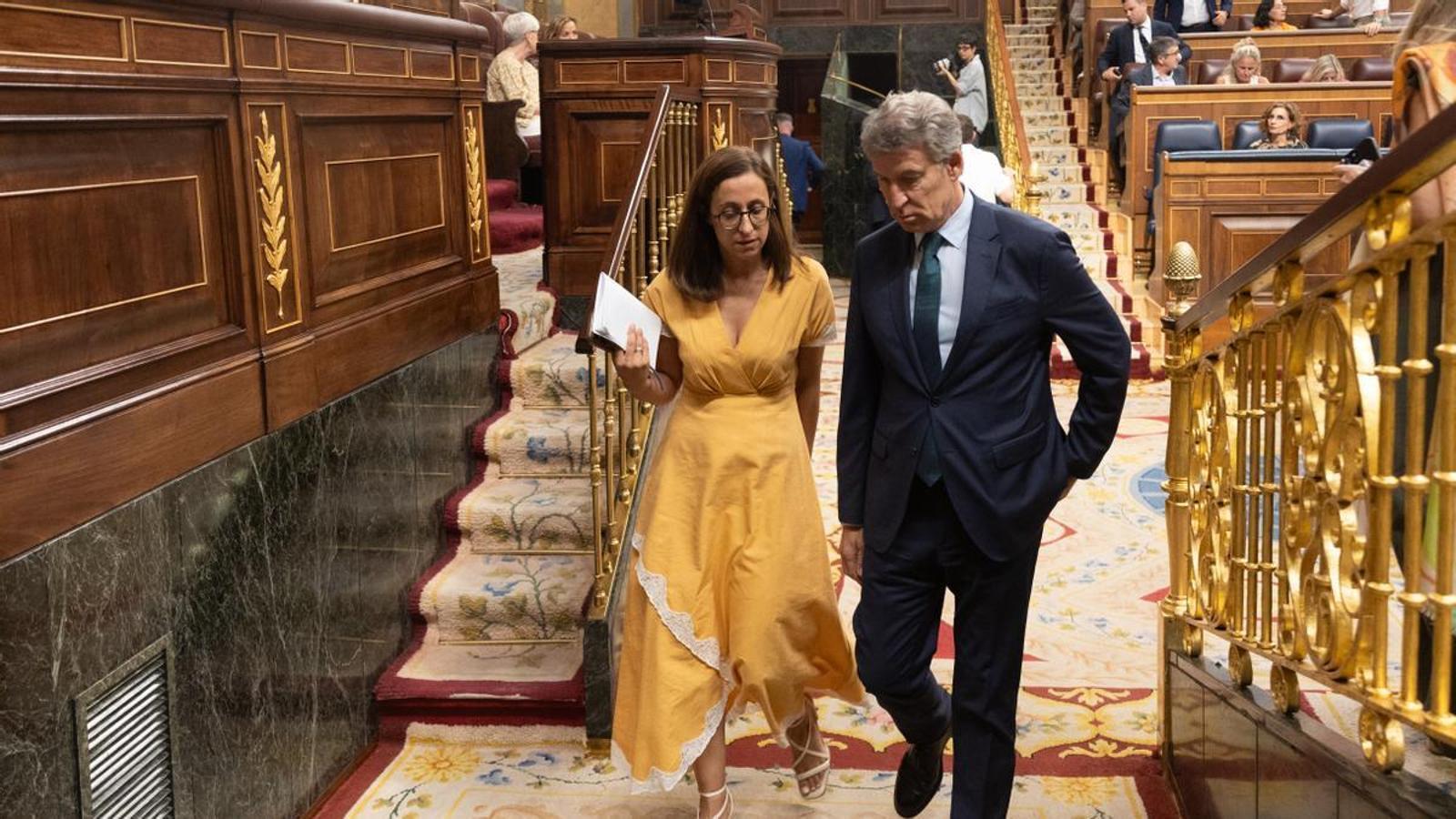 The leader of the Popular Party in Congress, Alberto Núñez Feijóo, this Tuesday in the lower house